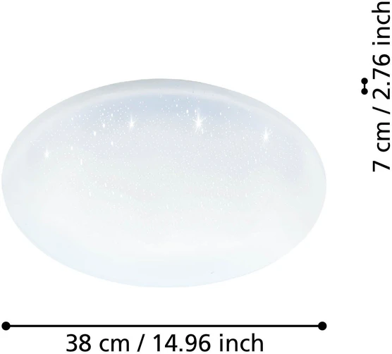 Lubinis šviestuvas Eglo - TOTARI-Z išmanioji lubinė lempa – balta Ø38 cm – krištolo efektas – Zigbee ir Bluetooth