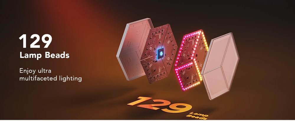 „Govee“ – „Glide Hexagon“ šviesos plokščių itin platus išplėtimo paketas – 1 plokštė, skirta H606AC81