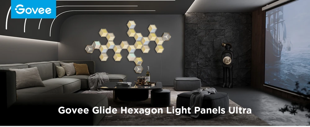 „Govee“ – „Glide Hexagon“ šviesos plokščių itin platus išplėtimo paketas – 1 plokštė, skirta H606AC81