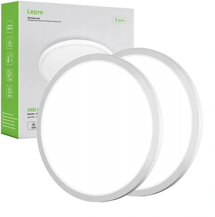 Lubinis šviestuvas LEPRO 1500039-DW-EU-2 Ceiling Light, 24W, 2400 lm, 2 vnt.