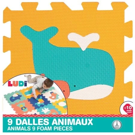 Ludi - Žaidimų kilimėlis su gyvūnais (9 vnt.) - LU10023