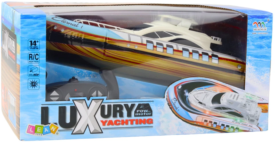 Lean Toys Pripučiamas RC jachtos modelis su LED apšvietimu