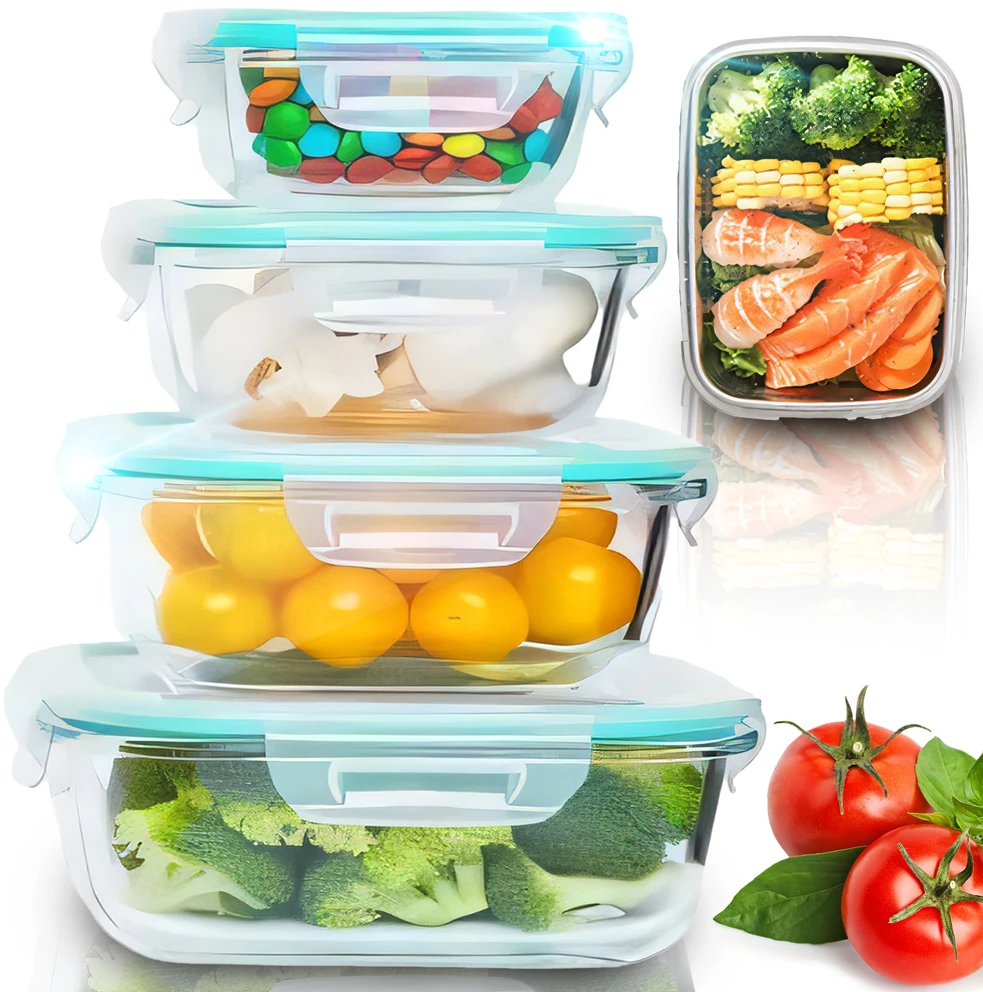 Lunchbox Stikliniai maisto indai GlassFresh, 4 dalių