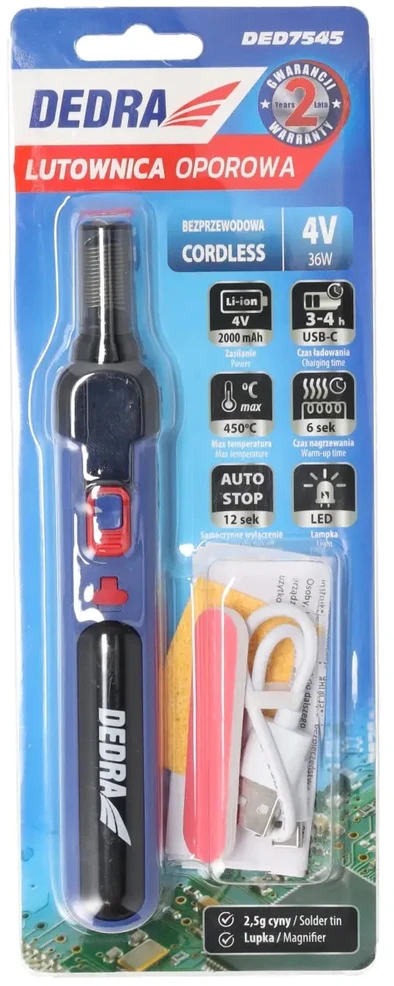 Dedra Atsparusis lituoklis 4V 20Ah belaidis USB