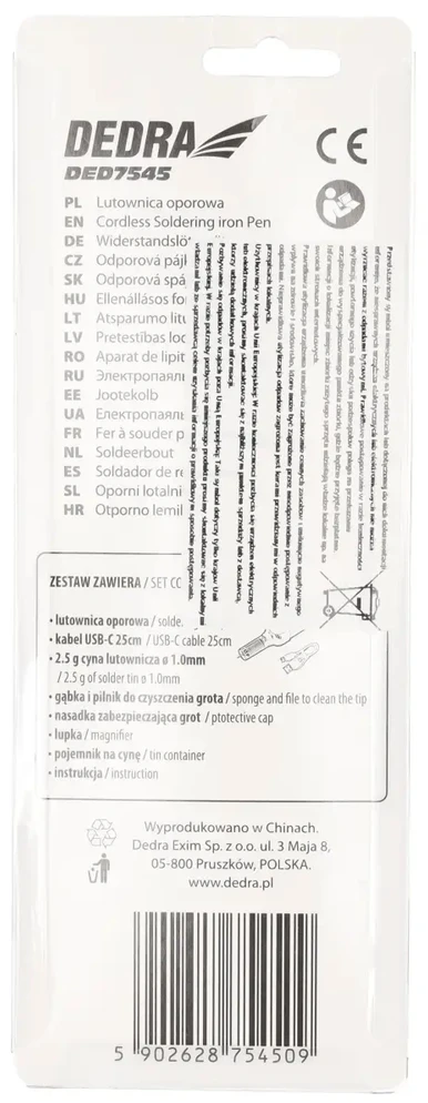 Dedra Atsparusis lituoklis 4V 20Ah belaidis USB
