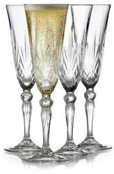 Lyngby Glas – Crystal Melodia šampano taurė – 16 cl – 4 rinkinys