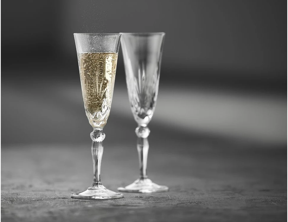 Lyngby Glas – Crystal Melodia šampano taurė – 16 cl – 4 rinkinys