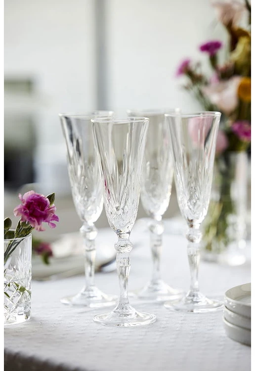 Lyngby Glas – Crystal Melodia šampano taurė – 16 cl – 4 rinkinys