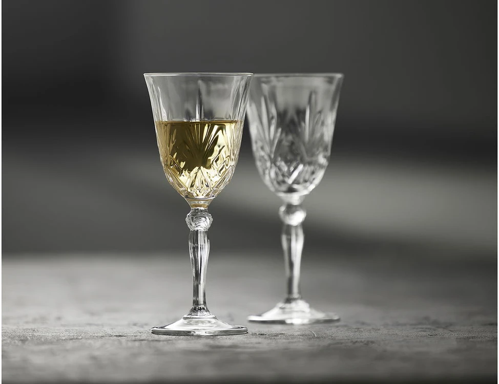 Lyngby Glas - krištolinė Melodia baltojo vyno taurė - 21 cl - 4 vnt. rinkinys