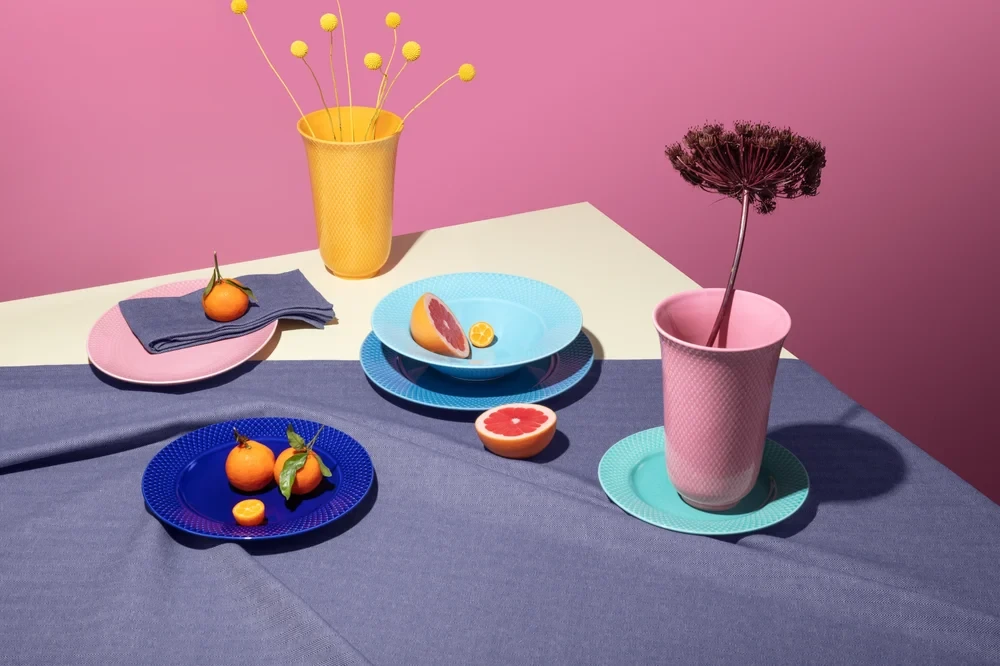 Lyngby Porcelæn - Ovalus serviravimo indas „Rhombe Color“ - 28,5 x 21,5 cm - Rožinis