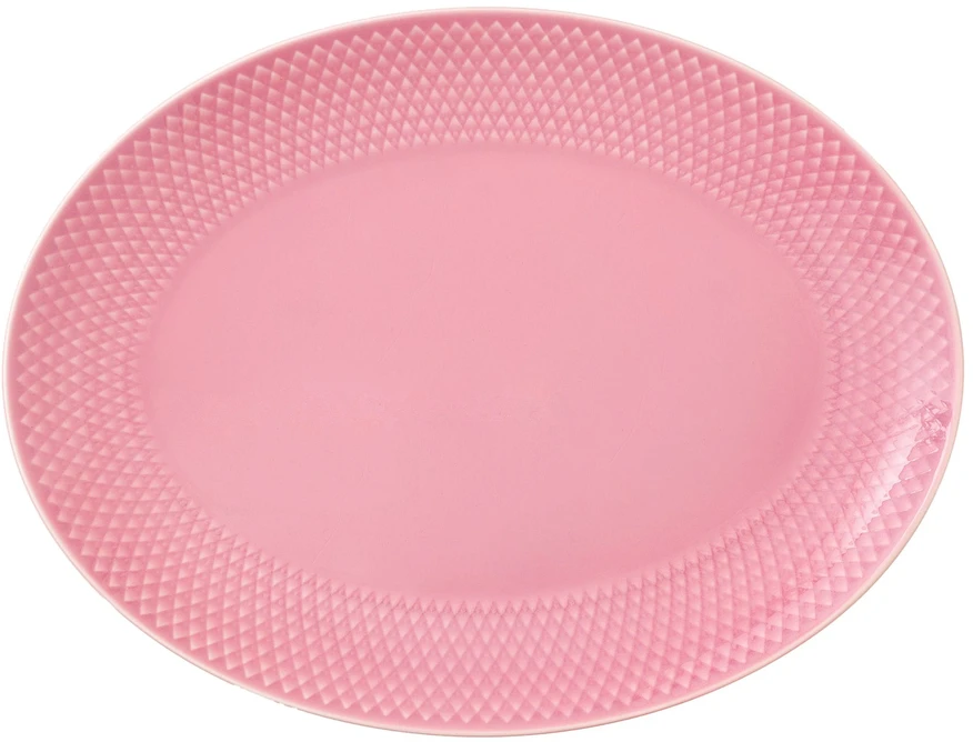 Lyngby Porcelæn - Ovalus serviravimo indas „Rhombe Color“ - 28,5 x 21,5 cm - Rožinis