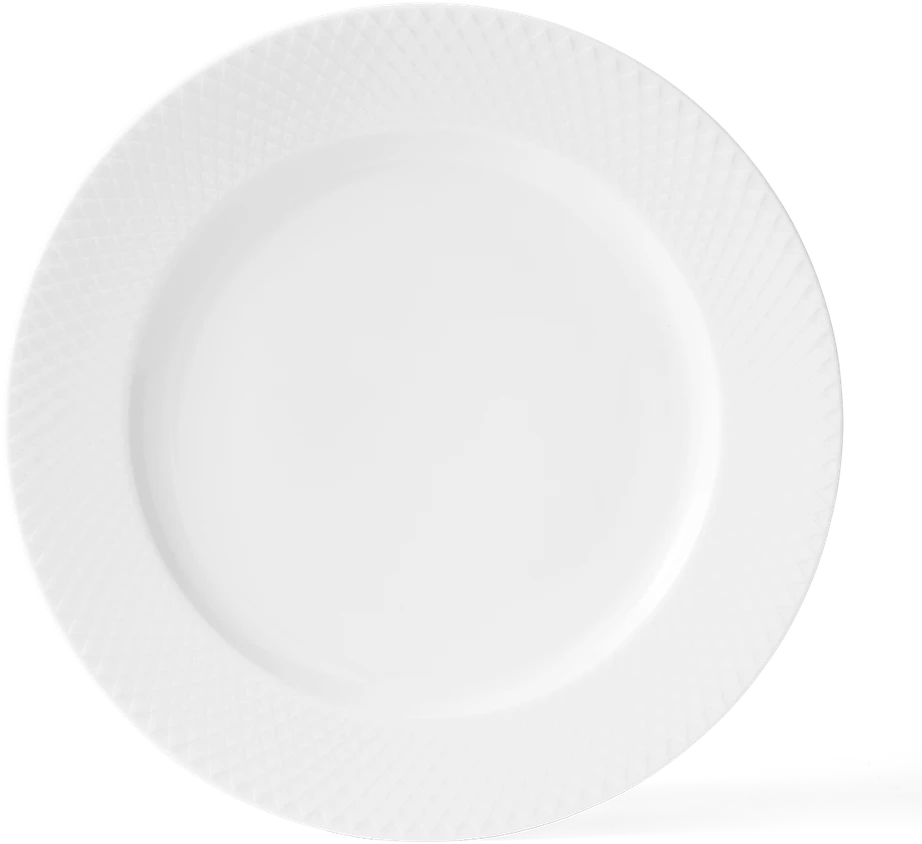 Lyngby Porcelæn - Rhombe balta vakarienės lėkštė - Ø27 cm
