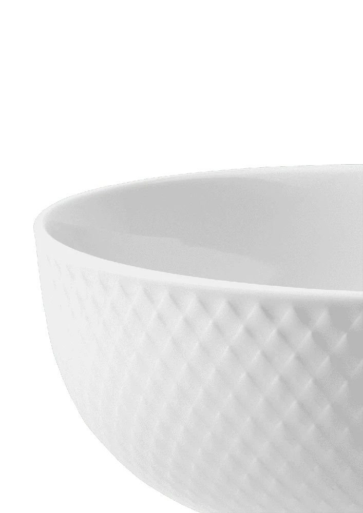 Lyngby Porcelæn - Rhombe Baltas Bowl - Ø15,5 cm