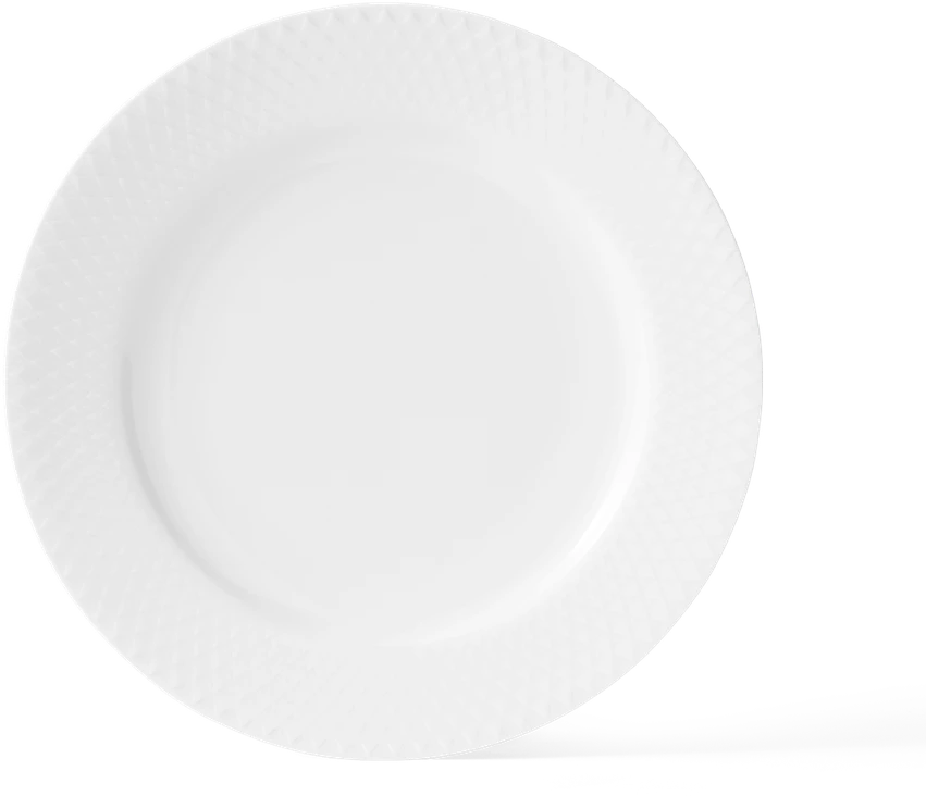 Lyngby Porcelæn - Rhombe Baltas desertinė lėkštė - Ø21 cm