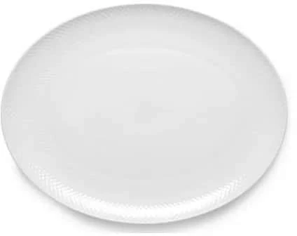 Lyngby Porcelæn - Rhombe baltas ovalus serviravimo indas - 42x32 cm