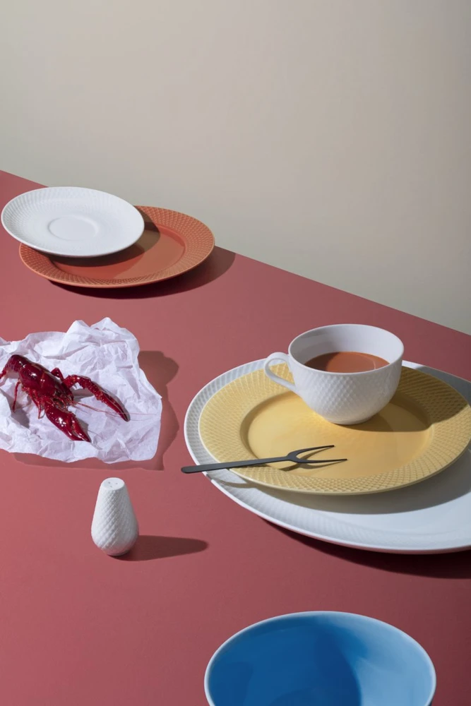 Lyngby Porcelæn - Rhombe baltas ovalus serviravimo indas - 42x32 cm