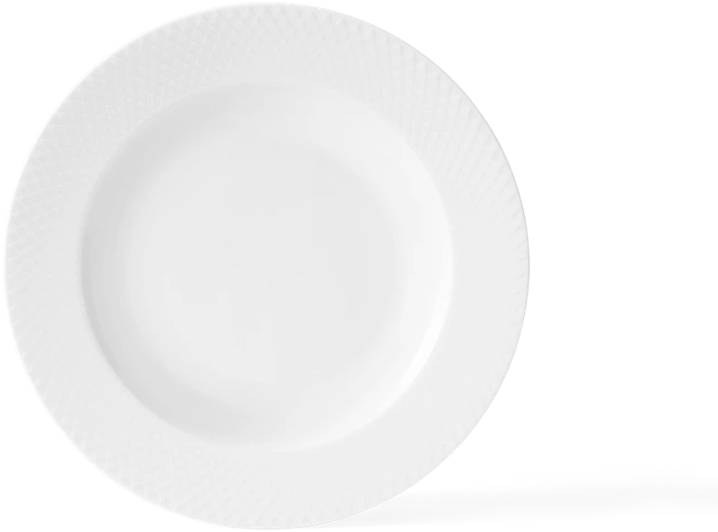 Lyngby Porcelæn - Rhombe baltos sriubos lėkštė - Ø23 cm