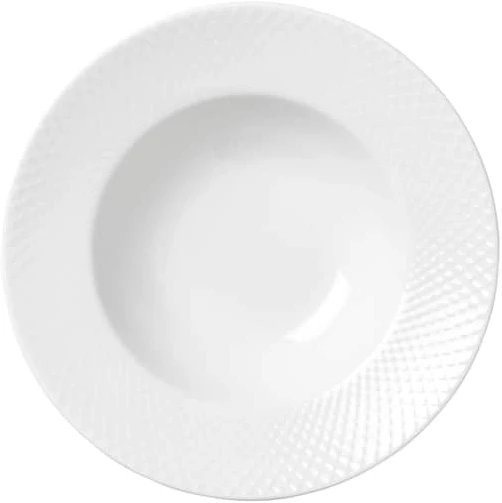 Lyngby Porcelæn - Rhombe baltos sriubos lėkštė - Ø24,5 cm
