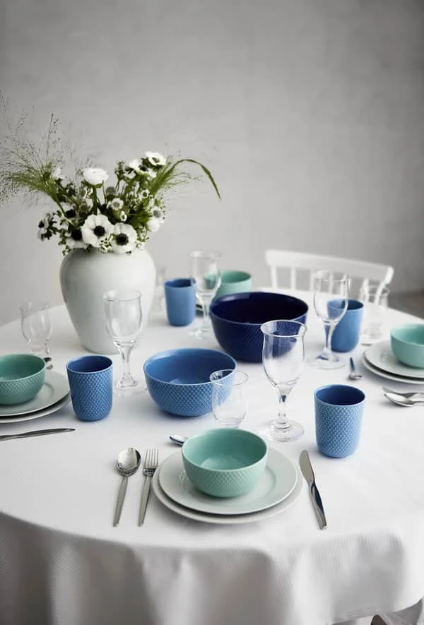 Lyngby Porcelæn - Rhombe baltos sriubos lėkštė - Ø24,5 cm