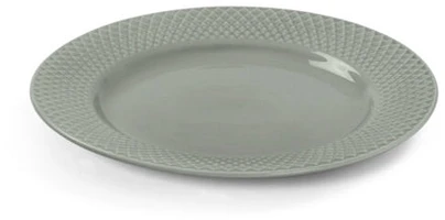 Lyngby Porcelæn – Rhombe Earth pietų lėkštė – Ø21 cm – Samanos