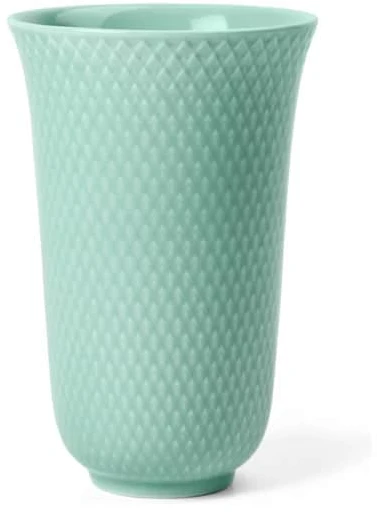 Lyngby Porcelæn - Rhombe spalvos vaza - H15 cm - Aqua