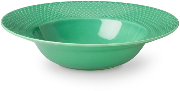 Lyngby Porcelæn - Rhombe spalvų sriubos lėkštė - Ø24,5 cm - žalia