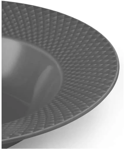 Lyngby Porcelæn – Rhombe žemės sriubos lėkštė – Ø24,5 cm – Šiferis