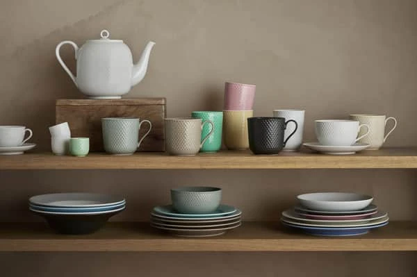 Lyngby Porcelæn – Rhombe žemės sriubos lėkštė – Ø24,5 cm – Šiferis