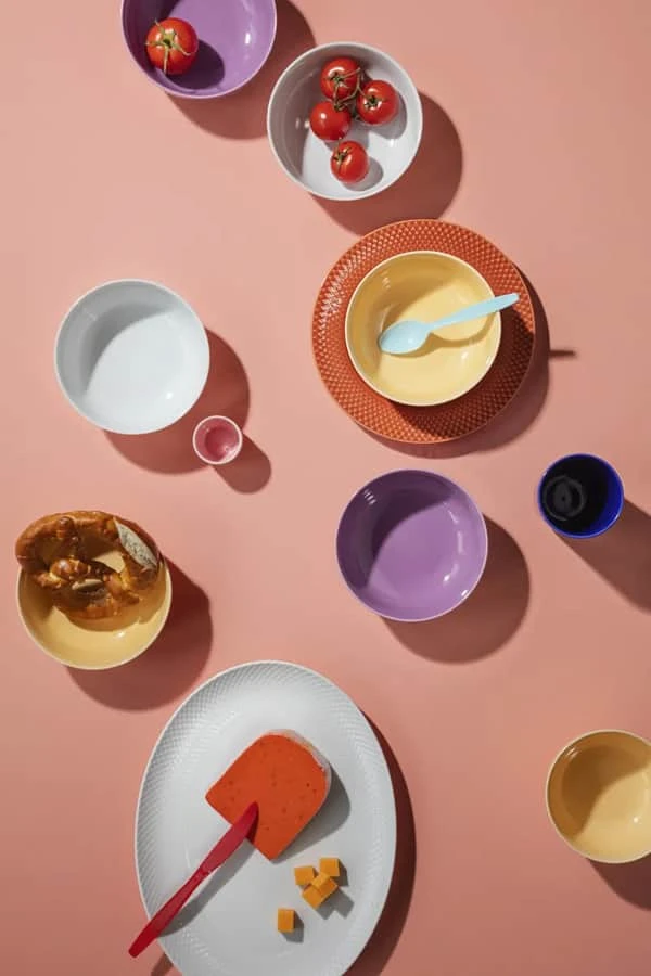 Lyngby Porcelæn – Rombo spalvos dubuo – Ø15,5 cm – Violetinė