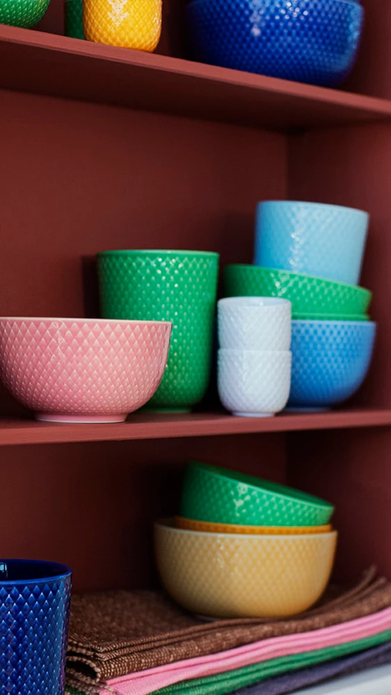 Lyngby Porcelæn - Rombo spalvos dubuo - Ø11 cm - Rosa