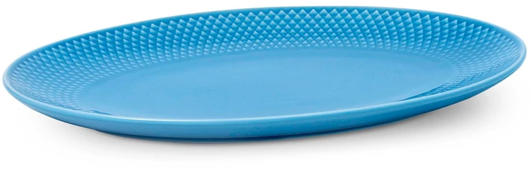 Lyngby Porcelæn – rombo spalvos ovalus serviravimo indas – 28,5x21,5 cm – mėlynas