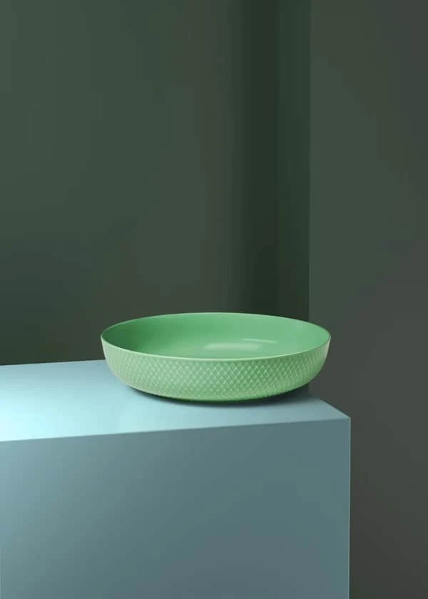Lyngby Porcelæn – Rombo spalvos serviravimo indas – Ø28,5 cm – Žalias