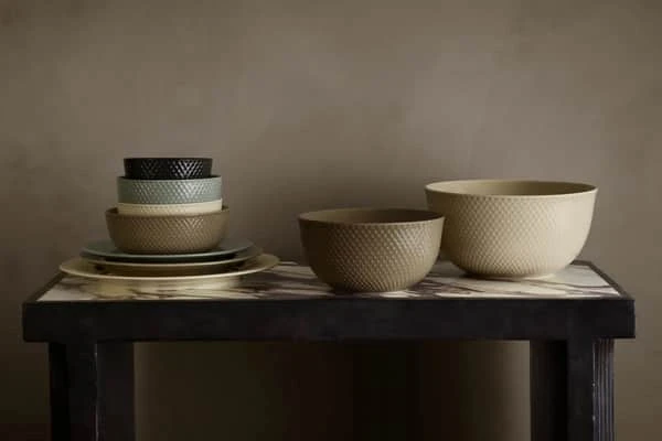 Lyngby Porcelæn – Rombo žemės serviravimo indas – Ø22 cm – Marmuras