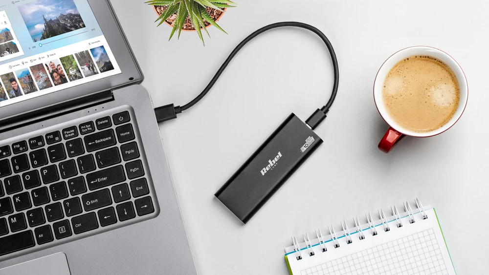 Rebel išorinio kietojo disko dėžutė M2 USB C 3.0 SSD