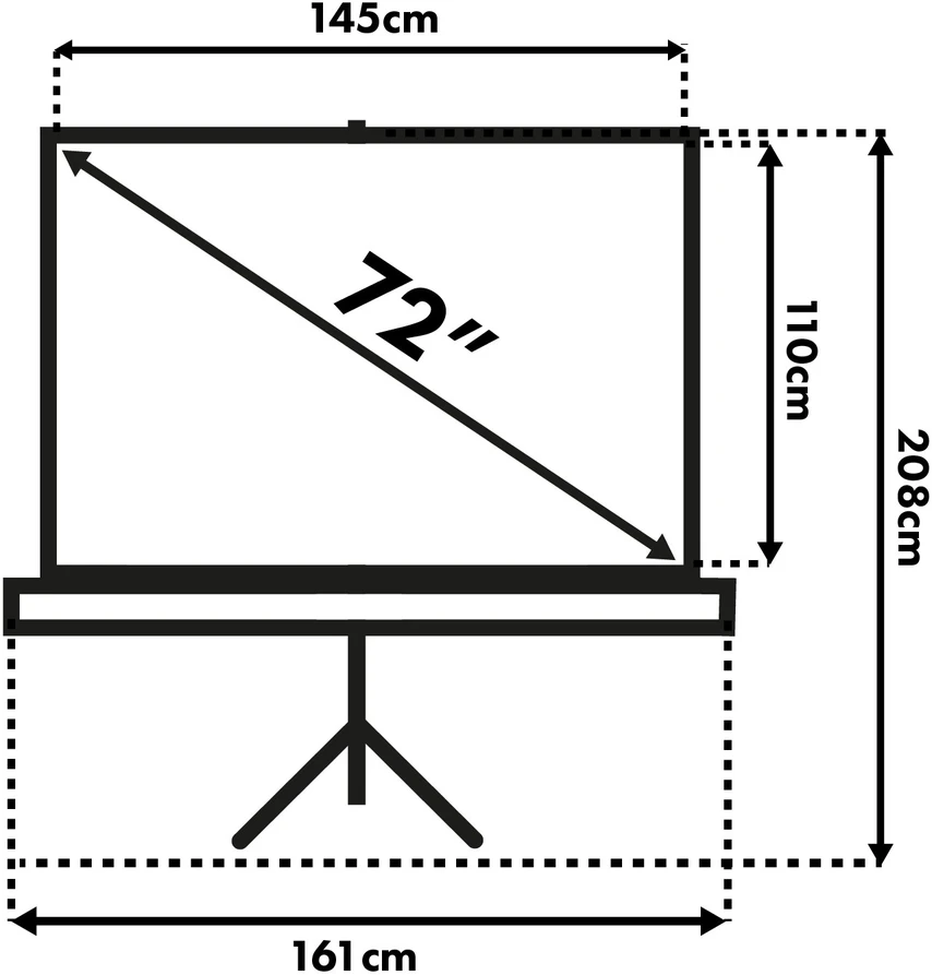 MACLEAN MC-536 Maclean MC-536 Standard Portable Projektoriaus ekranas su stovu 72?? 4:3 145x110 cm