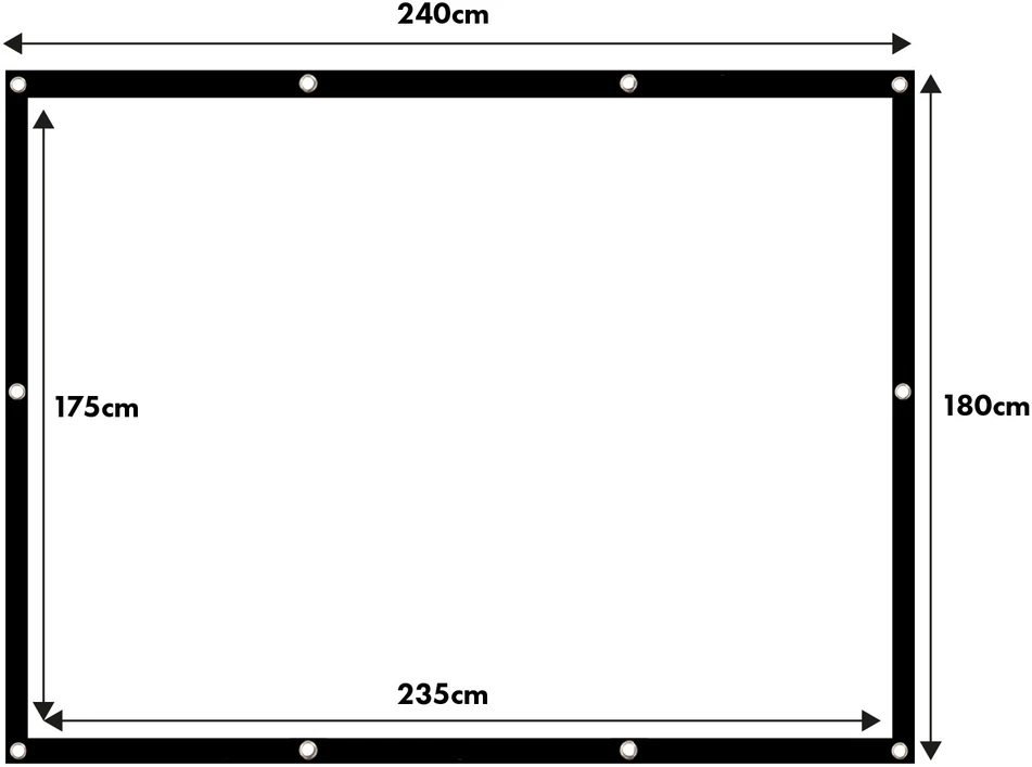 Maclean Projektoriaus ekranas, 120", 240x180cm, 25mm 4:3 border, tension hooks, MC-169