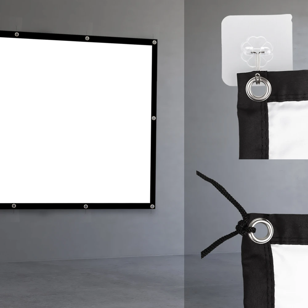 „Maclean“ projektoriaus ekranas, 150", 330 x 187 cm, 25 mm 16:9 kraštas, įtempimo kabliukai, MC-167
