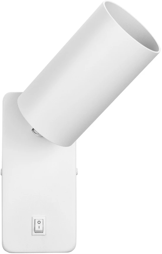 Sieninis šviestuvas Maclean sieninis / taškinis šviestuvas, apvalus, GU10, su jungikliu 55x100mm, baltas, MCE369 W
