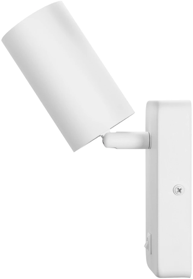 Sieninis šviestuvas Maclean sieninis / taškinis šviestuvas, apvalus, GU10, su jungikliu 55x100mm, baltas, MCE369 W
