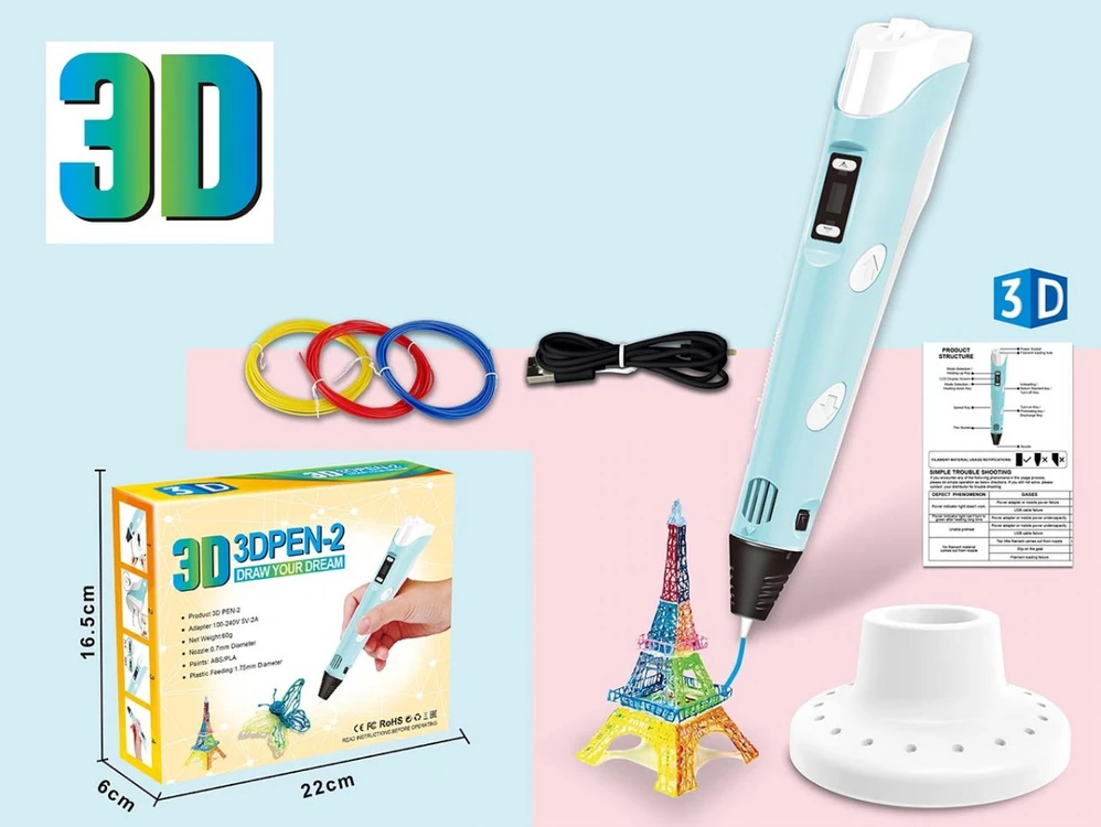 Madej Rinkinys 3D rašiklio, kaitinimo siūlelio ir USB maitinimo laido rinkinys