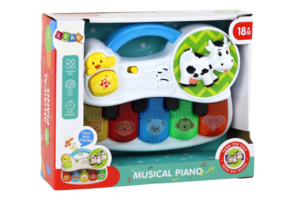 Małe Vaikiškas fortepijonas Lean Toys su šviesos ir garso efektais