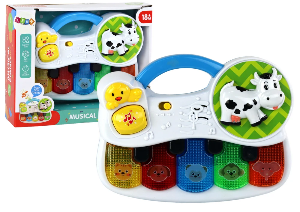 Małe Vaikiškas fortepijonas Lean Toys su šviesos ir garso efektais