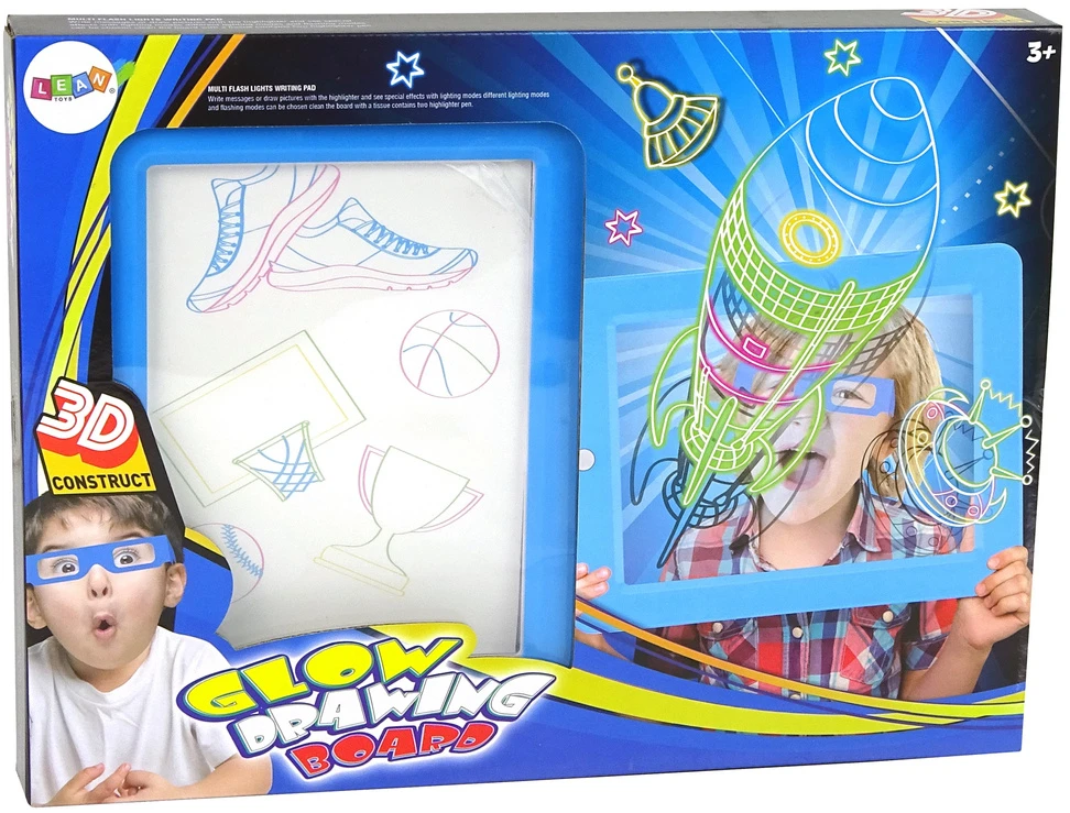 3D piešimo lenta Lean Toys Magical Illuminated