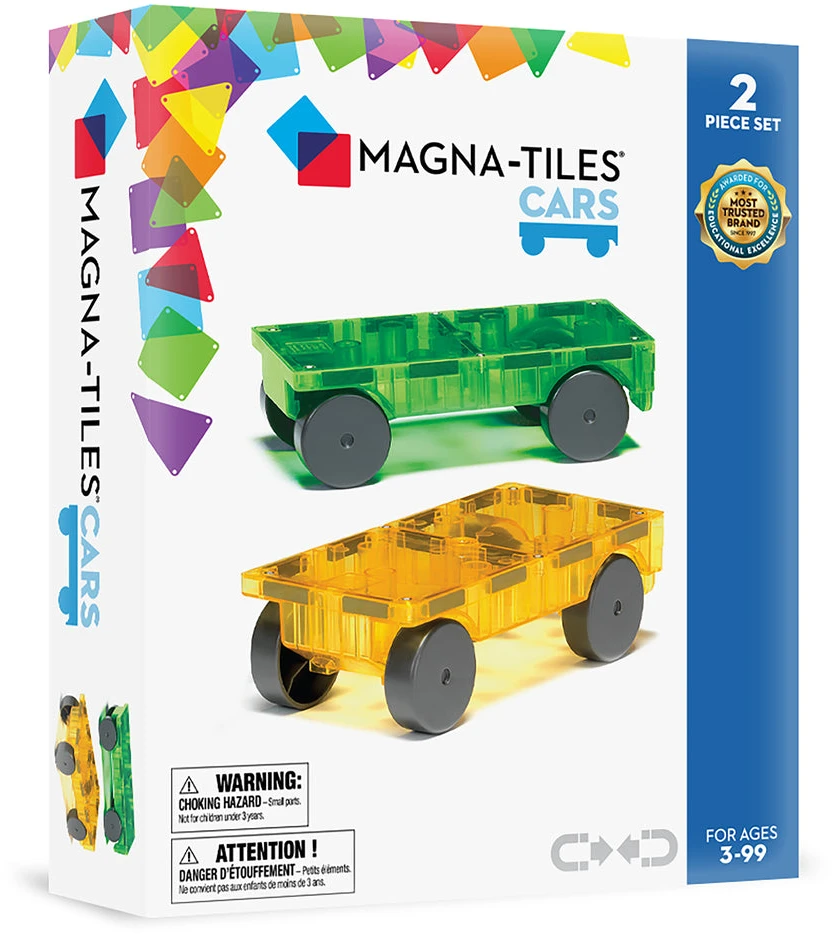 MAGNA-TILES Automobilių važiuoklės su magnetais, 2 vnt.
