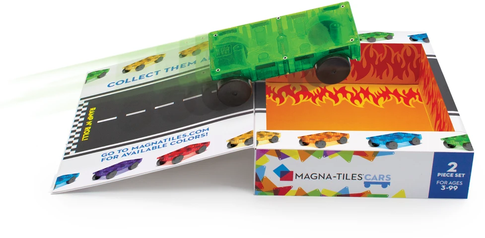 MAGNA-TILES Automobilių važiuoklės su magnetais, 2 vnt.