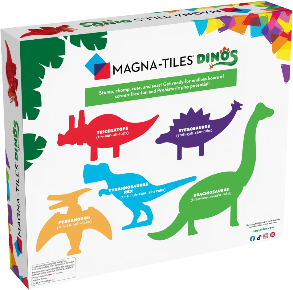 MAGNA-TILES - Dinozaurų 5 dalių rinkinys (90229)