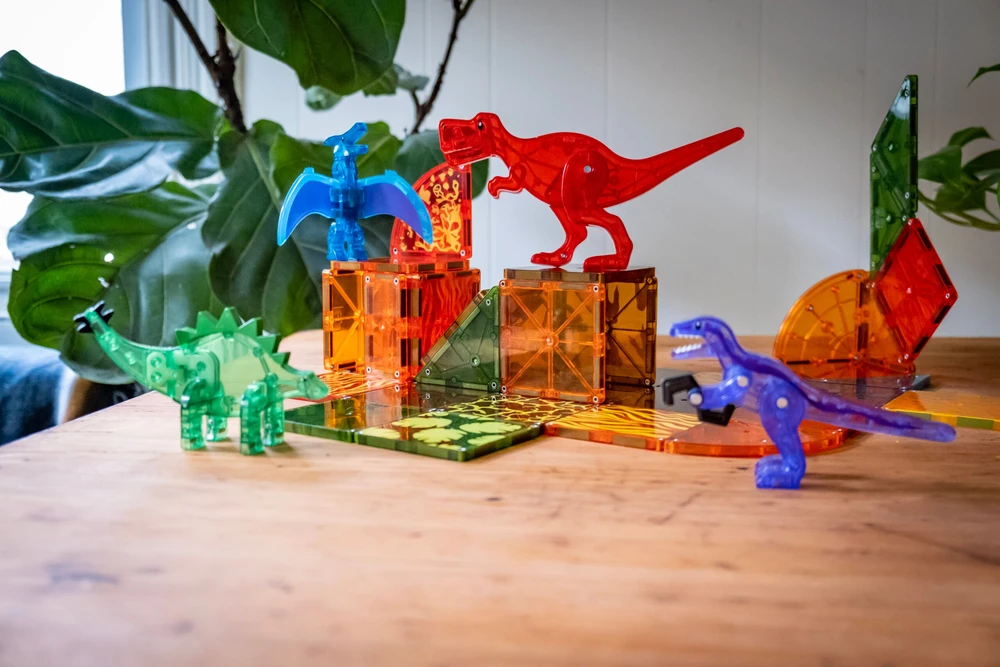 „Magna-Tiles“ – Dinozaurų pasaulis, 40 dalių rinkinys (90232)