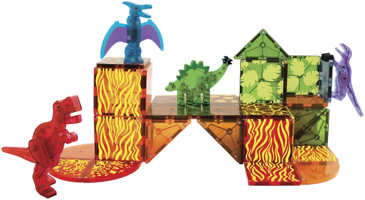 „Magna-Tiles“ – Dinozaurų pasaulis, 40 dalių rinkinys (90232)