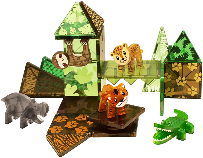 „Magna-Tiles“ – džiunglių gyvūnų rinkinys, 25 vnt. (90222)