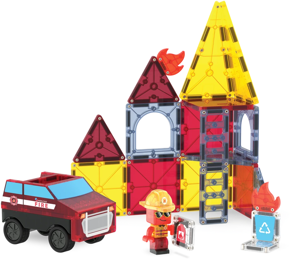MAGNA-TILES Magnetinis konstruktorius „Ugniagesių automobilis“, 27 det.